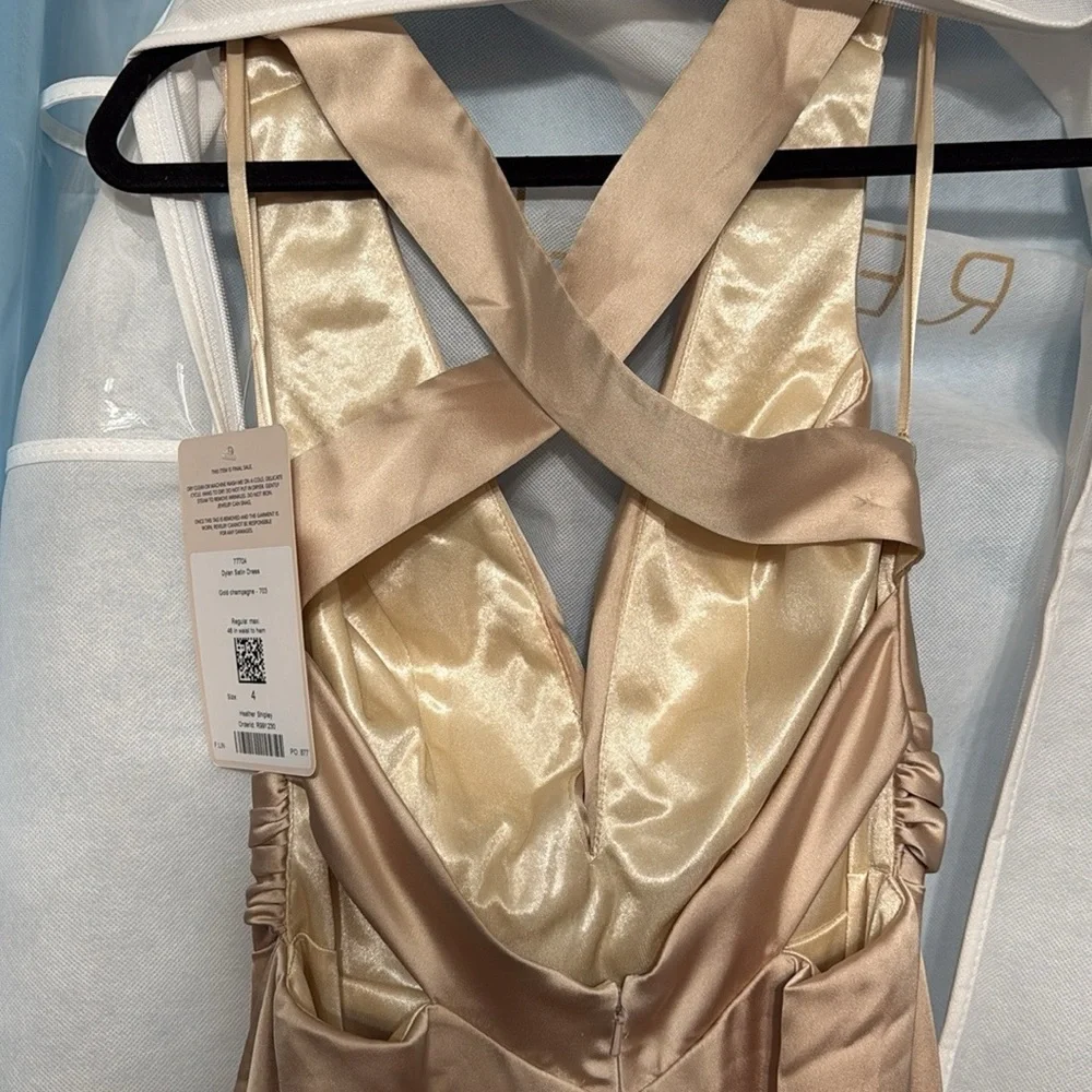 NWT Elegant Tan Maxi Dress - Picture 3 of 7